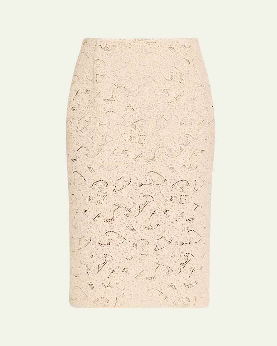Lace Midi Pencil Skirt